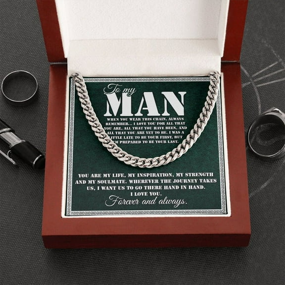 To My Man Necklace, Promise Necklace for Him from Her, Birthday Gift for Man from Women, Anniversary Gift For Boyfriend/Husband, To My Boyfriend Necklace