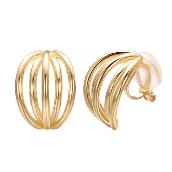 Yoursfs Simple Gold Claw Clips Earring For Women Non Pierced  Ear Gold Plated Clip on Earrings Fashion Jewelry