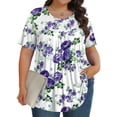 thumbnail image 2 of KOITHOT Womens Plus Size Tops Tunic Short Sleeve Crew Neck Shirts Casual Soft Blouse 1X-5X, 2 of 5