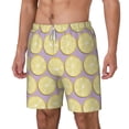 thumbnail image 2 of Uemuo Yellow Lemon Slices Pattern Mens Swim Trunks Quick Dry Board Shorts with Mesh Lining, Stretch Beach Shorts Quick Dry No-Chafing Board Shorts-Medium, 2 of 9