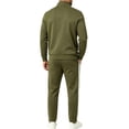 thumbnail image 4 of Men's 2 Piece Tracksuit Full Zip Stand Collar Jacket with Matching Long Pants Set Side Stripe Athletic Outfits, 4 of 8