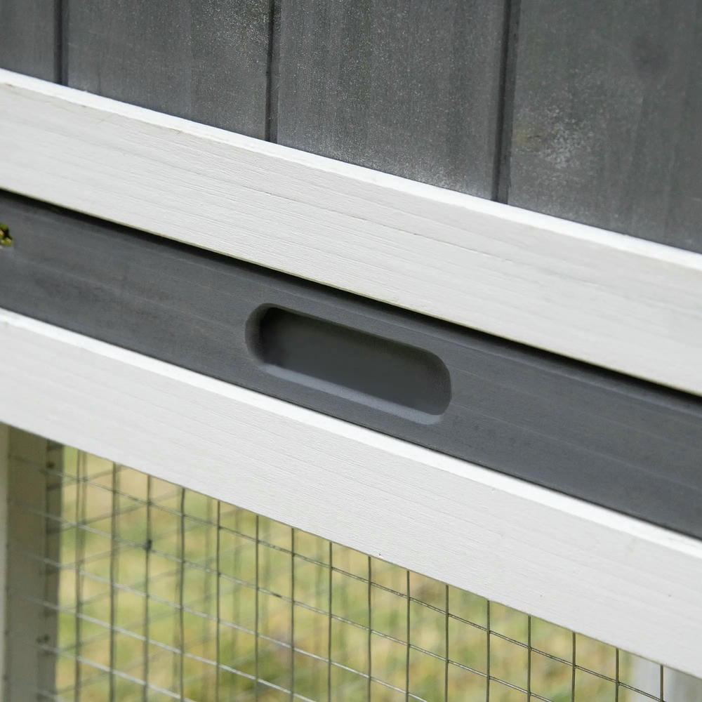 Spaco Wooden Rabbit Hutch with Run, Tray, Ramp, Guinea Pigs for 1-3 Rabbits, White