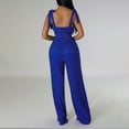 thumbnail image 3 of Women's Jumpsuits, Rompers & Overalls Women'S Solid Color High-Waist Pleated Pocket Wide-Leg Casual Chiffon High-Waist Jumpsuit One Piece Jumpsuits for Women, 3 of 5