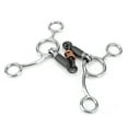 thumbnail image 4 of Black Mouth Stainless Steel Gag Bit with Copper Inlay, 3 Rings, Easy Directional Aids, Lateral Support, Oval Link Snaffle, 4 of 7