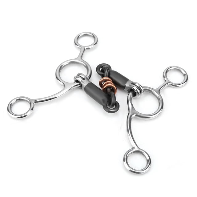 Broca de Caballo, 5.3 en la Boca Chew Chew de Acero Inoxidable Broca de Mordaza de Servicio Pesado Con Boca de Acero Negro para Agrenar Equipos Ecuestres