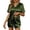 Army Green, variant on Women Silk Pajamas Set Short Sleeve Satin Sleepwear V-Neck 2 Piece Loungewear