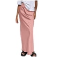 thumbnail image 2 of Womens Skirts Casual Stretchy Plain Slimming Wrapped Hip Pullover Maxi Skirts for Party Cocktail Pink S-XL, 2 of 4