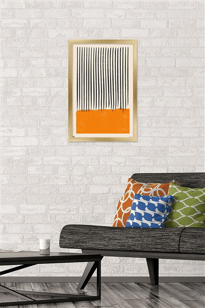 Geometric - Orange Wall Poster, 14.725" x 22.375", Framed