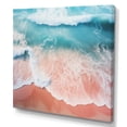 thumbnail image 2 of Designart "Aerial View of Beach in Blue and Pink II" Coastal Wall Art - Coastal Blue Coastal Beach Hallway Wall Art Decor, 2 of 6
