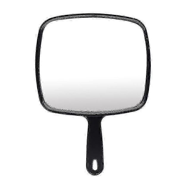 Large Hand Mirror With Comfy Handle - Big Handheld Mirror For Barber Shops, Hairdressing, Dental Offices, Black 26-27s