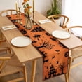 thumbnail image 3 of Halloween Orange Table Runner - 60 Inch Long, Kitchen Dining Table Runner Dresser Scarves, Spooky Ghost Castle Pumpkin Plaid Farmhouse Decor for Coffee Tables Wedding Party Banquet, 3 of 8