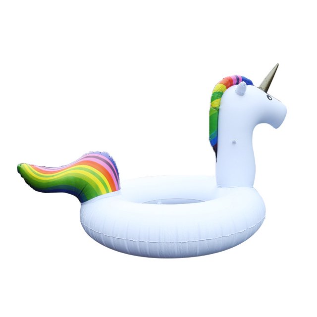 Juguete inflable Unicornio Círculo de natación engrosamiento PVC Arco iris Círculo flotante de agua al por mayor filas flotantes inflables, Unicornio Círculo de natación