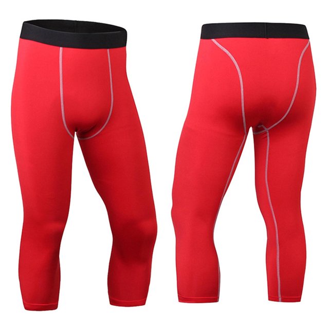 Weiqiqre Gym Shorts Men Compression Pants Athletic Compression Leggings Sports Tights Fit Running Base Layer Workout Basketball Gym