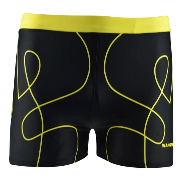 Augper Men's Swim Shorts Printed Swimsuit Quarter Pants Quick-drying Swim Shorts