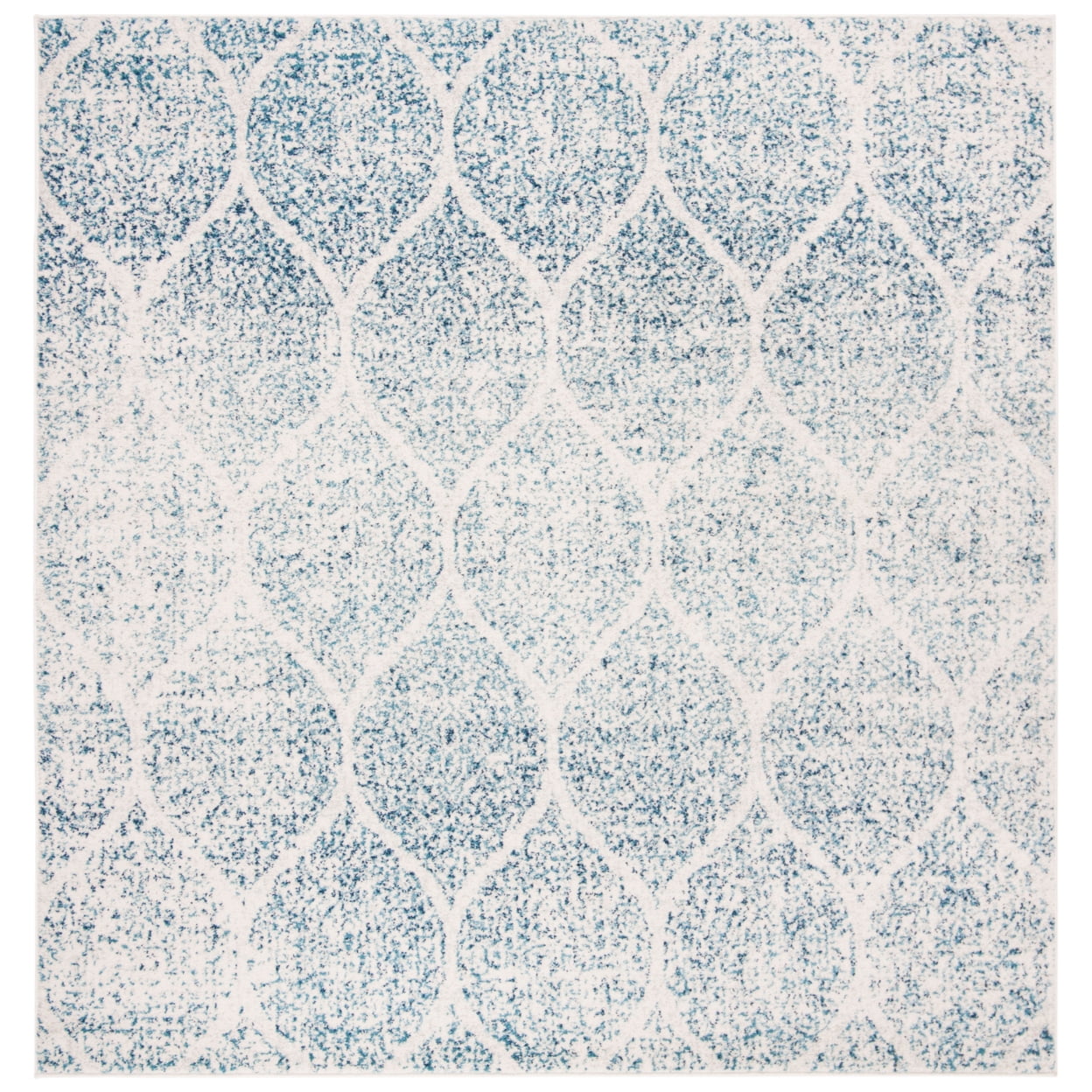 SAFAVIEH Madison Leighton Geometric Area Rug, Cream/Turquoise, 6'7" x 9'2"
