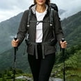 thumbnail image 3 of Lmueinov Womens Striped Lined Waterproof Hooded Windbreaker Jacket Zip Oxford Cloth Casual Outerwear with Pocket for Fall Winter Outdoor Hiking Daily Wear, 3 of 7