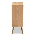 thumbnail image 4 of Bowery Hill Mid-Century 4-Drawer Wood/Rattan Accent Chest in Medium Oak, 4 of 9