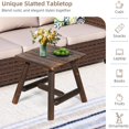 thumbnail image 6 of Outdoor Adirondack Side Table, 19.5" Thick Wooden Patio Square End Table with Slatted Tabletop, Solid Wood Rustic Accent Table for Indoor & Garden Deck Porch Balcony Backyard, Carbonized, 6 of 7