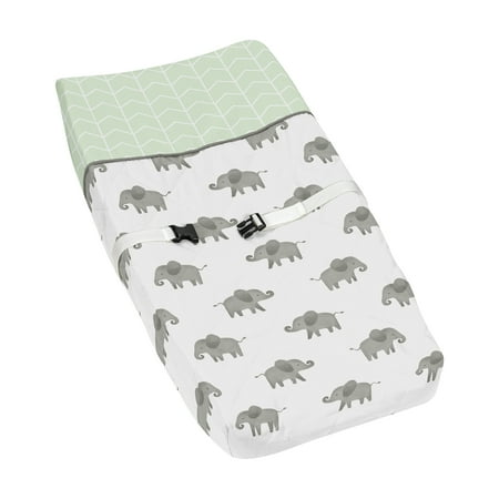 UPC: 0846480064831 | Elephant Grey and Mint Collection Changing Pad Cover