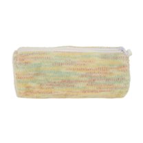 Unique Bargains 1 Pc Plush Style Drawstring Makeup Bag for Vacation Yellow Wool