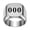 Silver 000, variant on Women's Stainless Steel Angel Number 333 Signet Ring 17mm Square Dainty Personalized Numerology Minimalist Statement Band Black Size 10