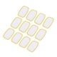 thumbnail image 1 of Uxcell 30 piezas de parches en blanco para sublimación, 10x6cm/3.94x2.36 pulgadas, tela para transferencia de calor, blanco con borde amarillo, 1 of 7