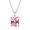 Pink October, variant on S925 Sterling Silver Rectangular Zircon Pendant Twelve Birthstone Necklace