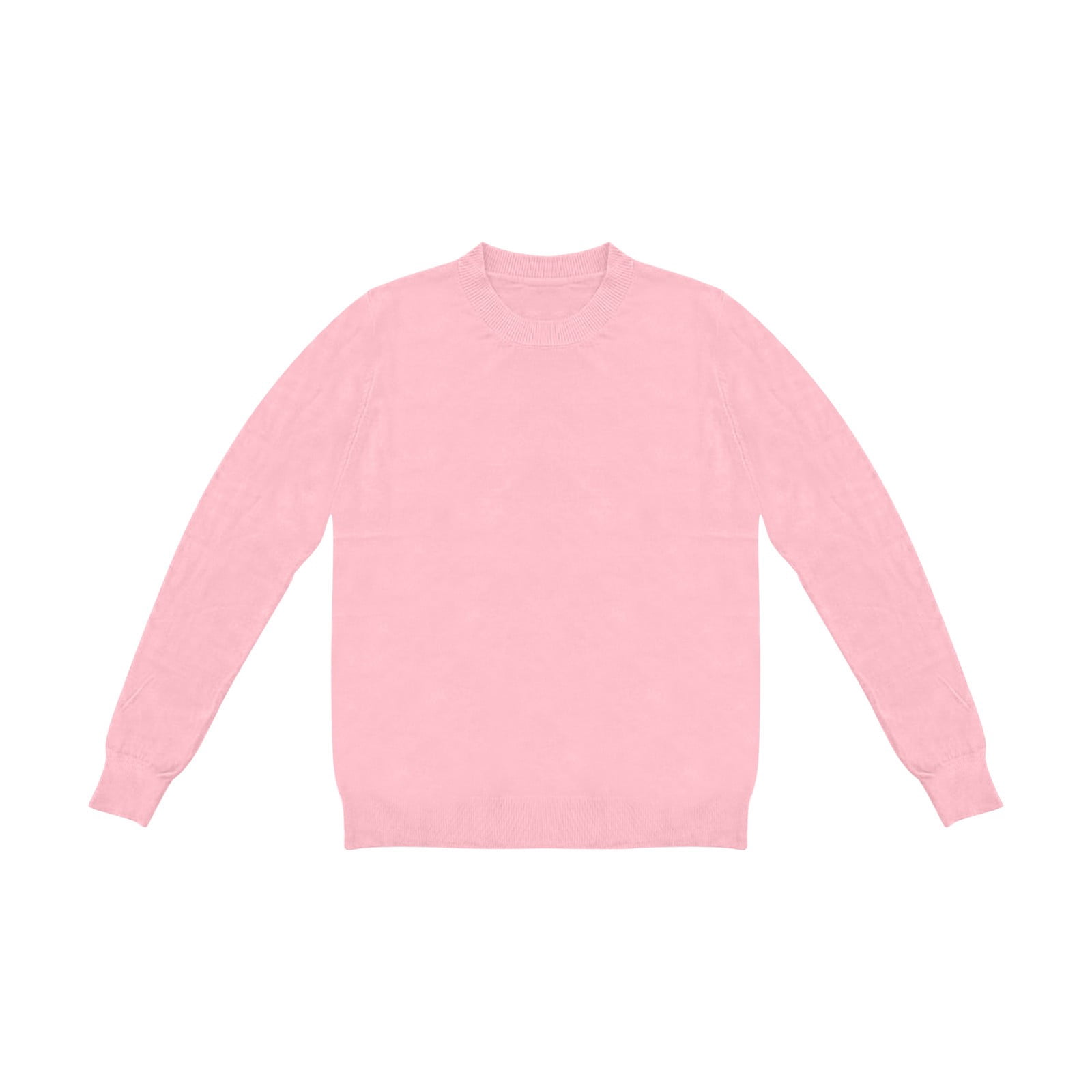 Womens Sweaters, Women's New Round Neck Long Sleeve Loose Pullover Solid Knit Bottom Shirt, Sweaters for Women, Winter Jackets for Women, Pink XL - image 4