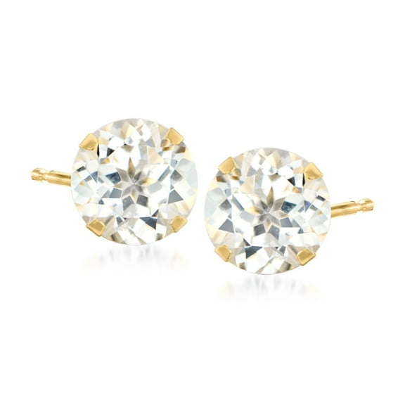 Ross-Simons 4.50 ct. t.w. White Topaz Martini Stud Earrings in 14kt Yellow Gold, Women's, Adult