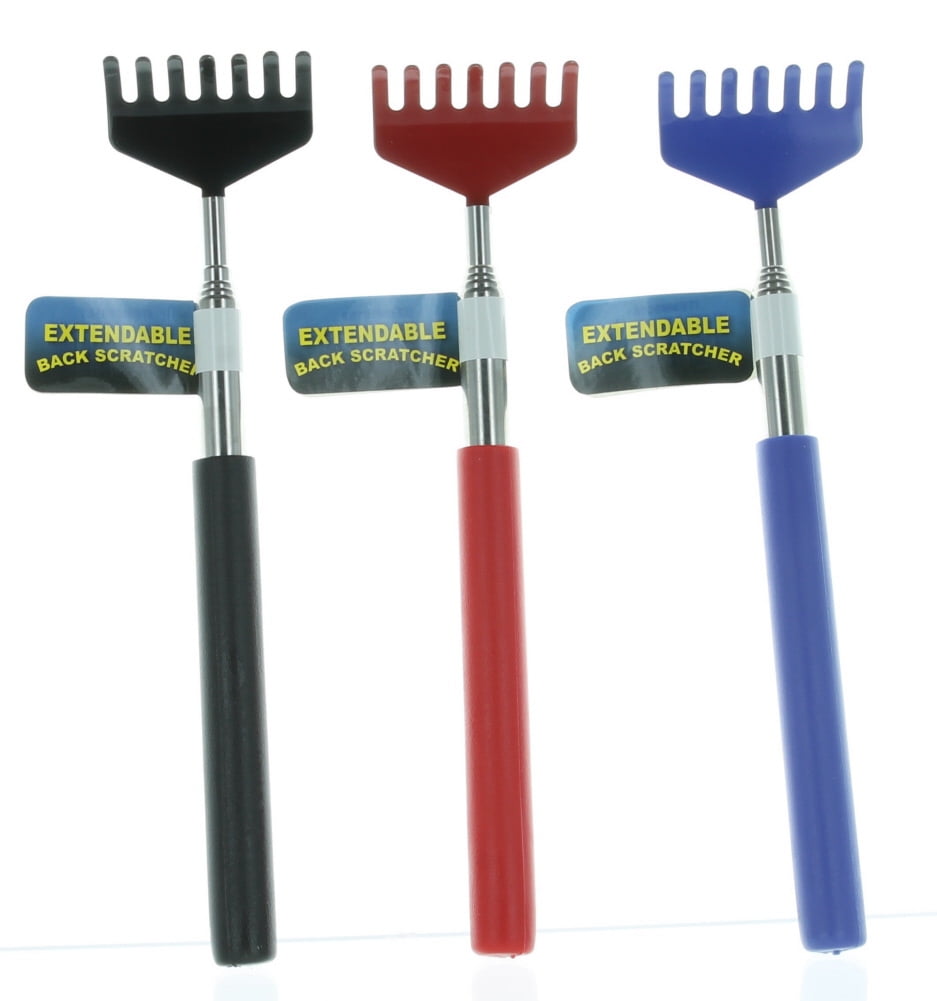 Lot of 3 22" Telescopic Extendable Back Scratchers Metal with Rubber