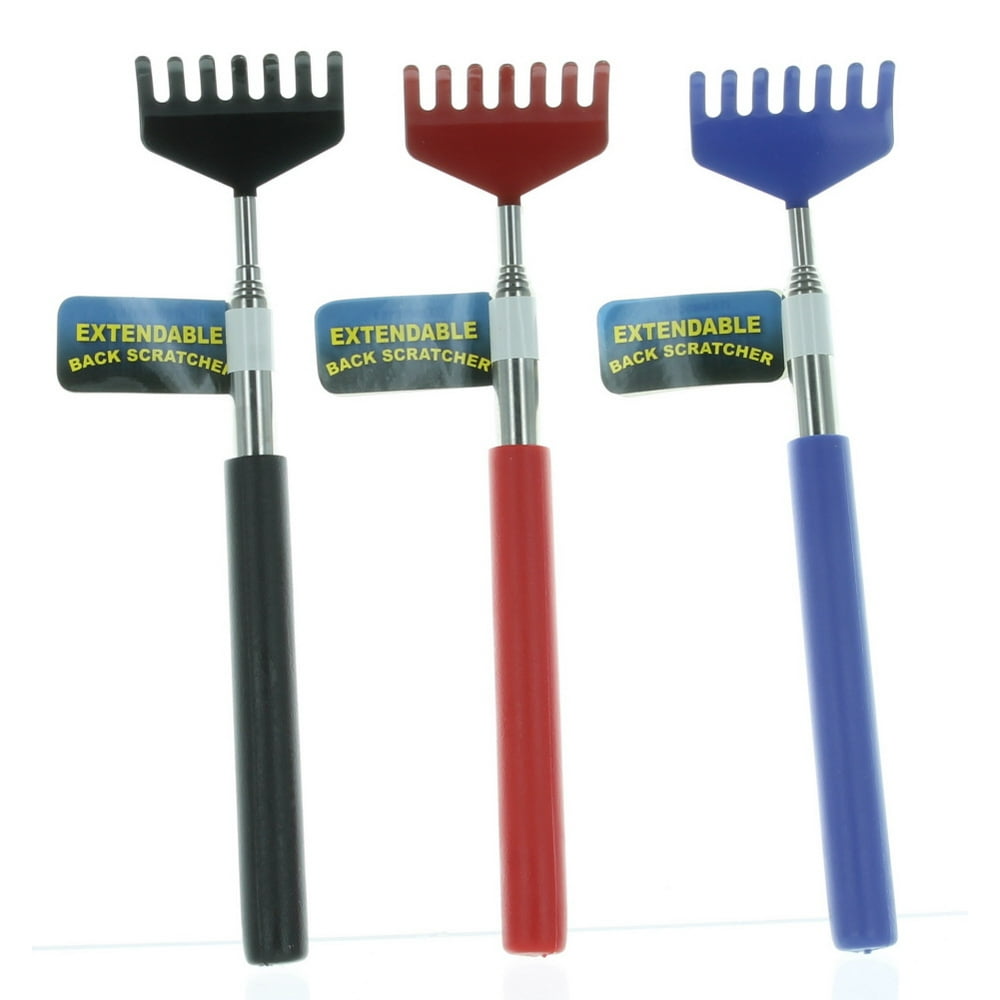 Lot of 3 22" Telescopic Extendable Back Scratchers Metal with Rubber