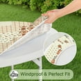 thumbnail image 5 of Pioneer Flower Floral Print Pattern Round Fitted Tablecloth with Elastic Edge,Dining Table Cover Waterproof,Outdoor Round Tablecloth for Camping,Dining,Indoor and Outdoor, 5 of 7