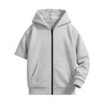 thumbnail image 3 of Shadoumai Girls Solid Color Casual Zip Hoodie Jacket Lightweight Hooded Sweatshirt Front Comfortable Everyday Outerwear for Kids Back To School Clothes for Girls 7-8, 3 of 9