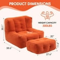 thumbnail image 2 of LuxyHoom Microfiber Upholstered Bean Bag Sofa for Adults, Stuffed Bean Bag Couch with Footstool, Button Tufted Accent Chair Lazy Sofa Chair for Living Room, Bedroom, Apartment (Red), 2 of 14