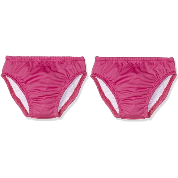 2-Pack Solid Pink Reusable Swim Diaper, Medium, 6-12 Months, 17-22 pounds