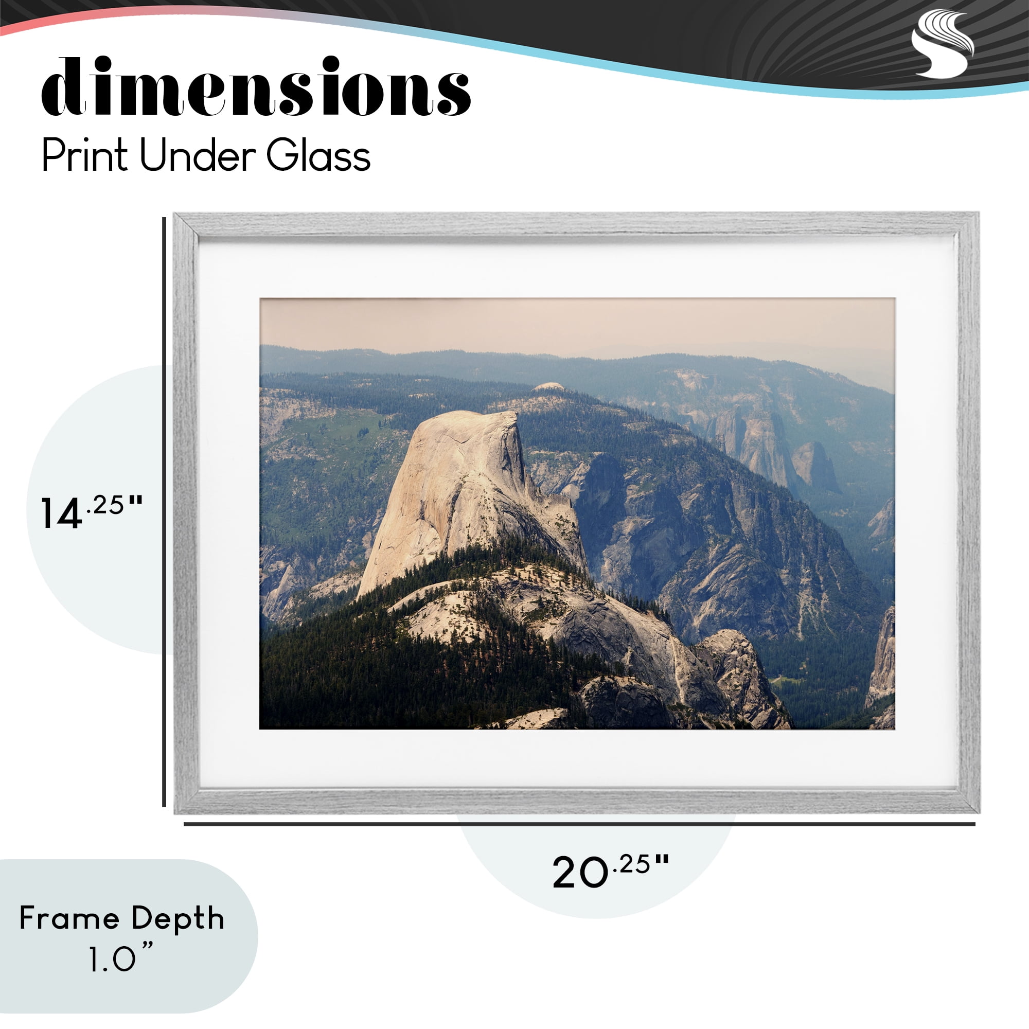 Stupell Industries Granite Monolith Above Forest Gray Framed Print Under Glass, design by Gemma Bardot