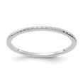 thumbnail image 1 of Solid 14K White Gold 1.2mm Twisted Wire Pattern Stackable Band Thin Wedding Anniversary Ring Size 5, 1 of 5