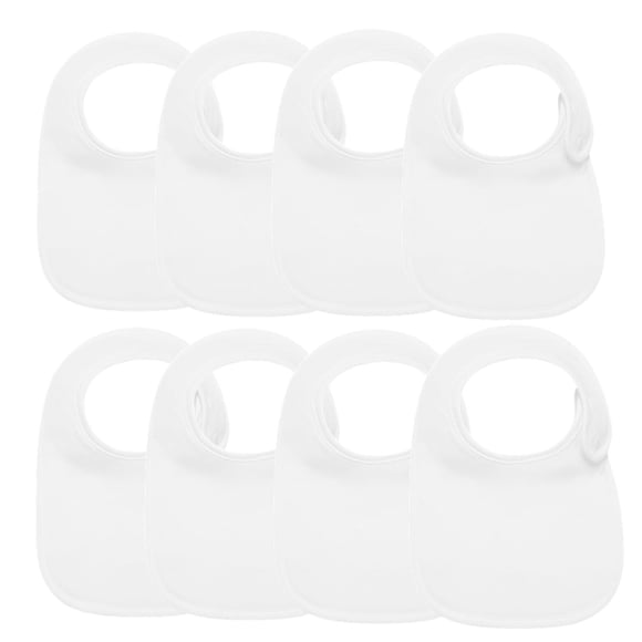 Baberos para Bebé LazyRhino Paquete de 8 Ajustables Suaves y Absorbentes Blancos
