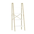 thumbnail image 3 of Open Box Homfa Ladder Bookshelf, 4-Teir Iron Leaning Bookcase for Home Office, White and Gold, 3 of 7
