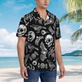thumbnail image 3 of Balery Skull bird bat spider Camisas hawaianas de manga corta para hombre, camisas playeras de corte holgado, camisas de vacaciones con botones,X-Large, 3 of 7