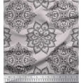 thumbnail image 1 of Soimoi Poly Georgette Fabric Floral Mandala Decor Fabric Printed Yard 42 Inch Wide, 1 of 3