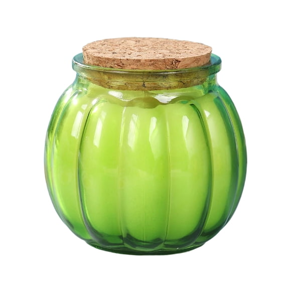 Uxgjfwu Pumpkin Aromatherapy Candle with Cork Lid, Soy Wax for Halloween Holiday Gifts, Home Fragrance and Autumn Decoration, Glass Container