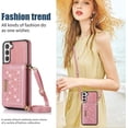 thumbnail image 4 of for Samsung Galaxy S22 Crossbody Wallet Case for Women, Bling Glitter PU Leather Phone Case with RFID Blocking Card Holder Cover for Samsung Galaxy S22 SZ Rose Gold, 4 of 9