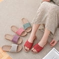 thumbnail image 2 of Zapatillas de lino para mujer, para el hogar, para interiores, antideslizantes, para amantes de las cuatro estaciones, sandalias resistentes al desgaste, 2 of 4