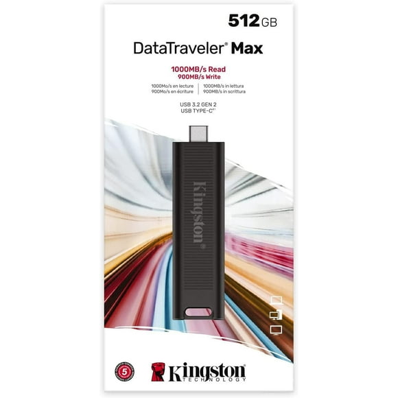 Kingston USB DT MAX 512GB Type C 3.2 Gen 2 Reading: 1,000MB/sec Writing: 900MB/sec (DTMAX/512GBCR)