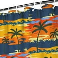 thumbnail image 3 of Hawaii Palm Tree Beach Shower Curtain 72x72, Vibrant Ocean Sunset Design, Quick-Drying Polyester with Hooks for Tropical Bathrooms, 3 of 5