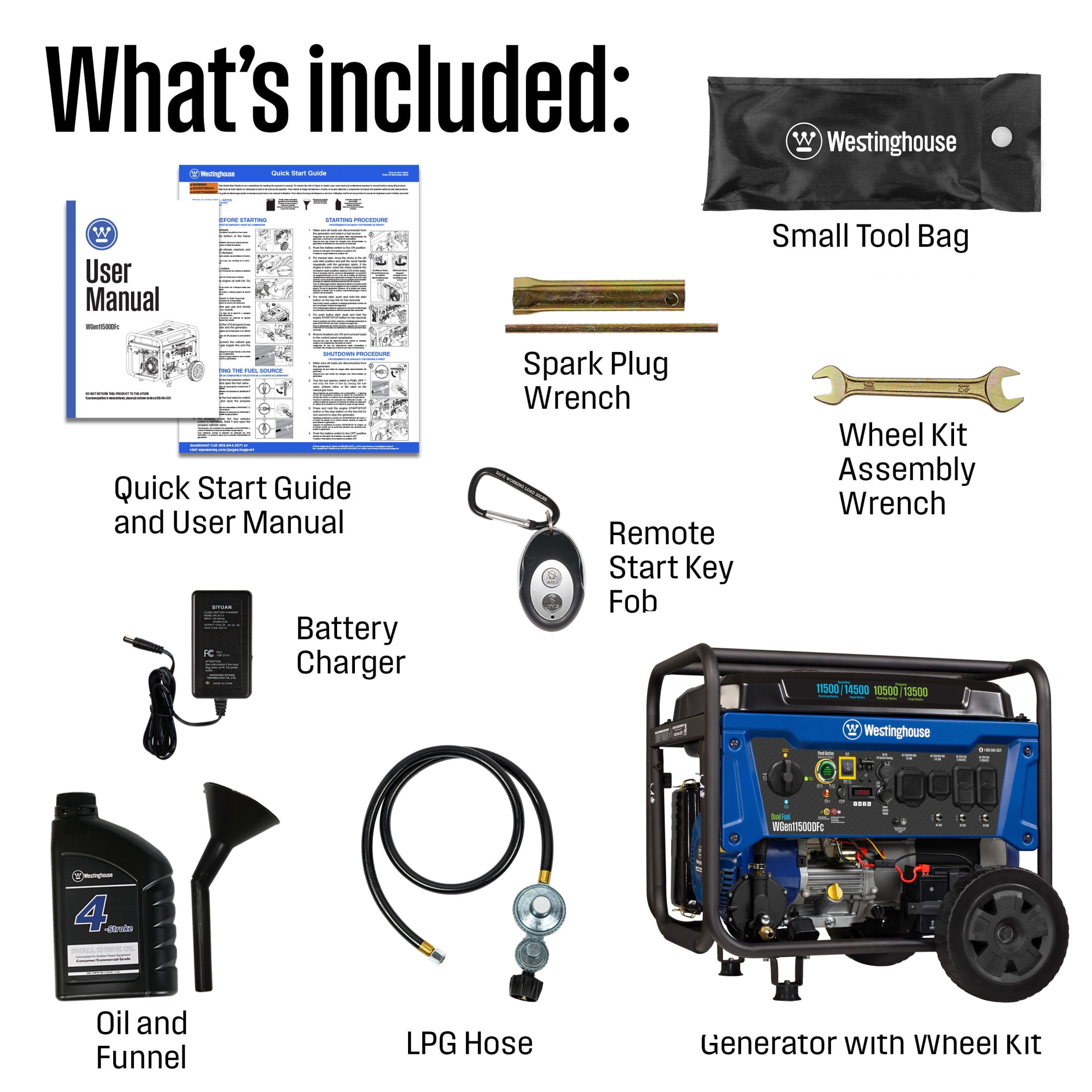 Westinghouse 14,500 Watt Dual Fuel Portable Generator, Home Backup, CO Sensor