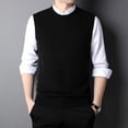 thumbnail image 2 of Suéter de punto para hombre, novedad de primavera y otoño de 2021, sin mangas, chaleco holgado para hombre, jersey informal de cuello redondo para caballero, jersey de jersey, 2 of 4