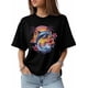 thumbnail image 4 of Womens T-Shirts Sunset Sea Dolphins T-Shirt Crewneck Short Sleeve Summer Tops Casual Loose Tees Coconut Trees Flower, 4 of 8