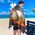 thumbnail image 5 of Fire Baseball Beach Towel Soft Absorbent Quick Dry Sand Free Lightweight Polyester Camping Towels for Beach Travel Swim 30x60 in Wash cloth, 5 of 7